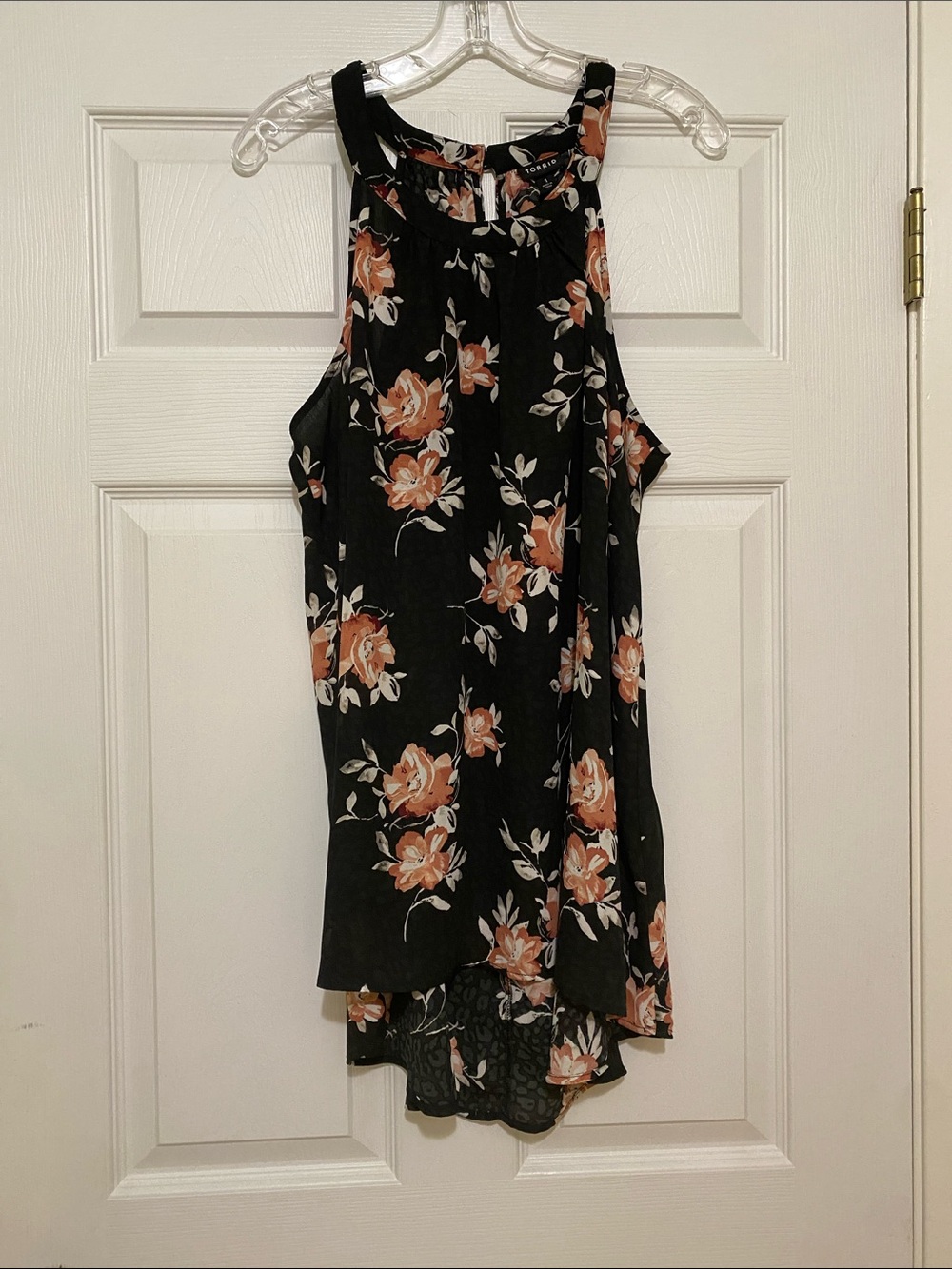 torrid Black Floral High-Neck Sleeveless Blouse